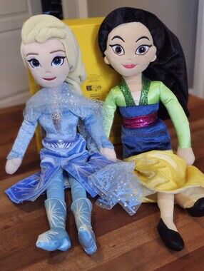 Disney Elsa & Mulan Plush Dolls . Firm On Price.
